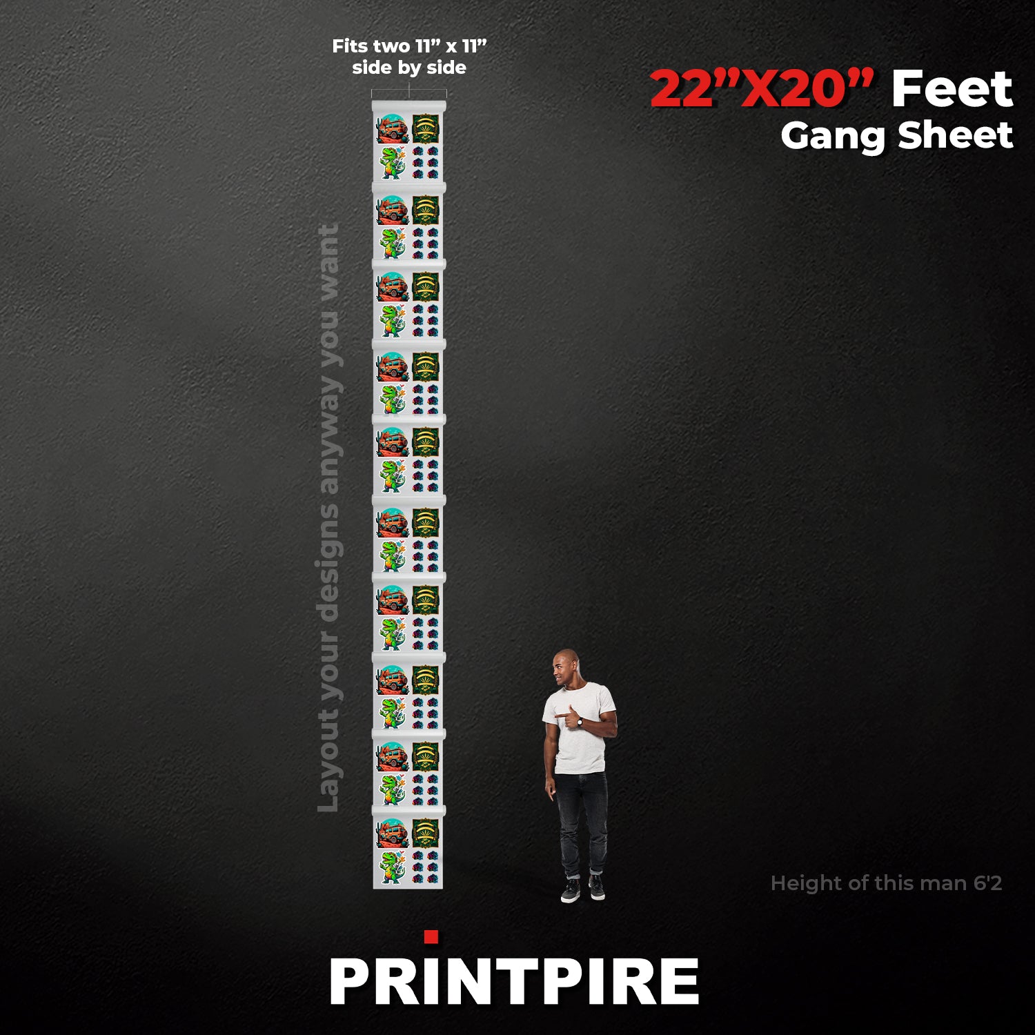 22IN UPLOAD YOUR PREBUILT PRINT READY HEAT TRANSFER DTF FILE
