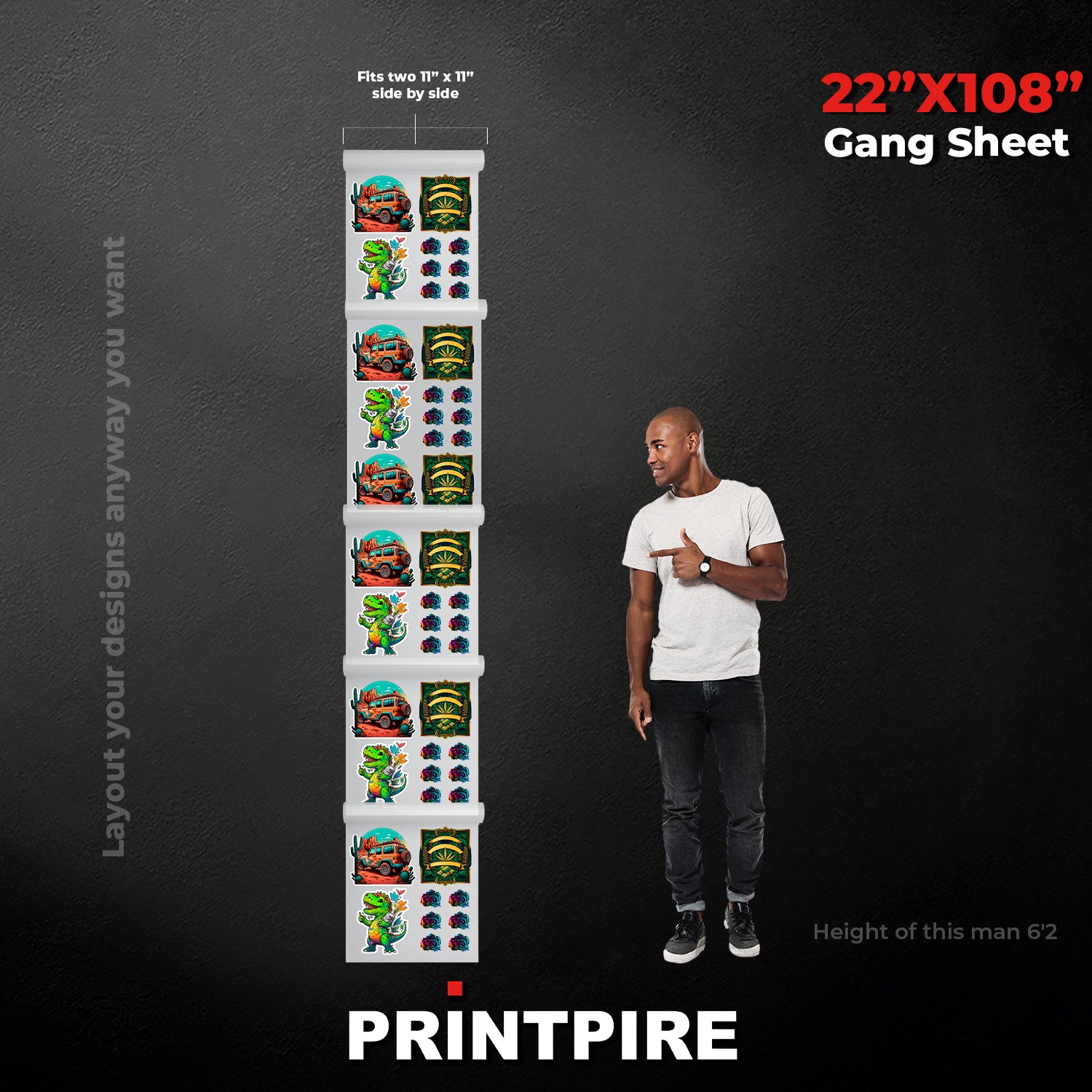 22IN UPLOAD YOUR PREBUILT PRINT READY HEAT TRANSFER DTF FILE