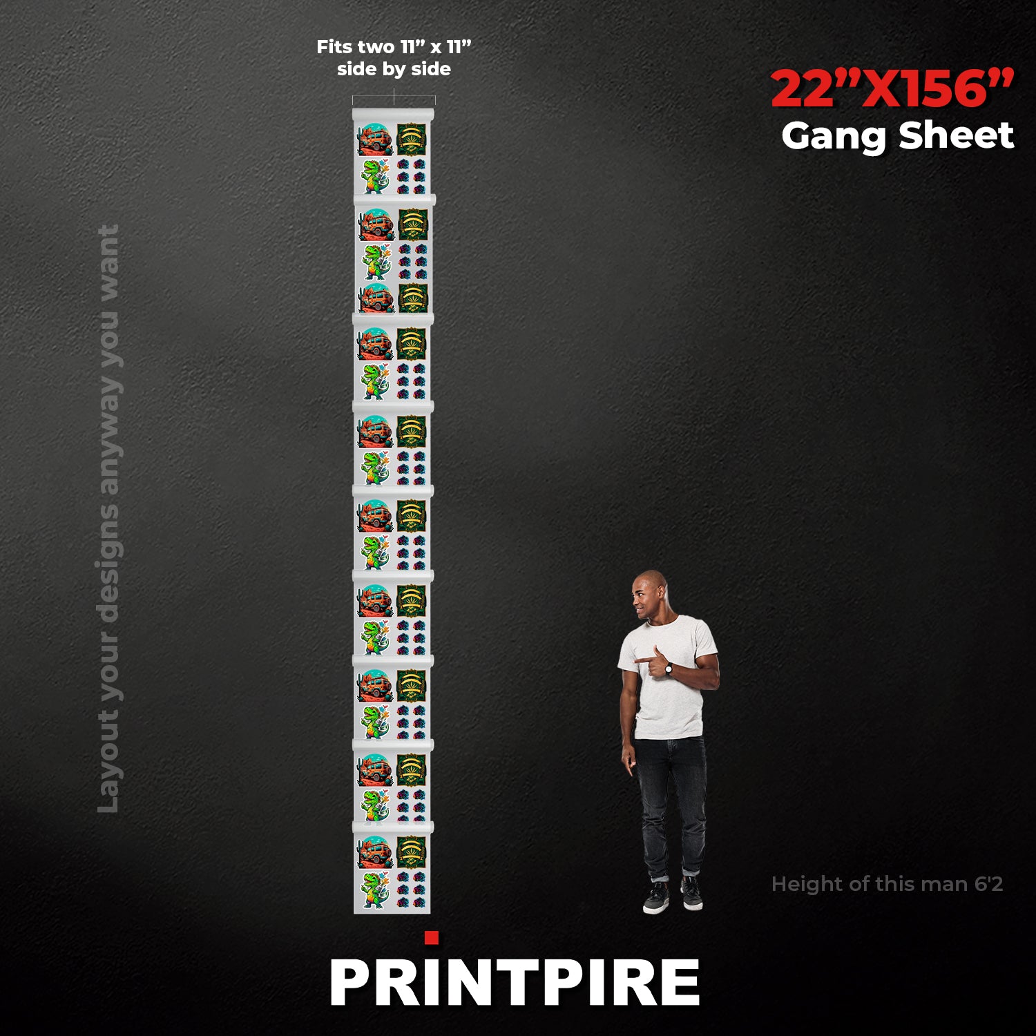 22IN UPLOAD YOUR PREBUILT PRINT READY HEAT TRANSFER DTF FILE
