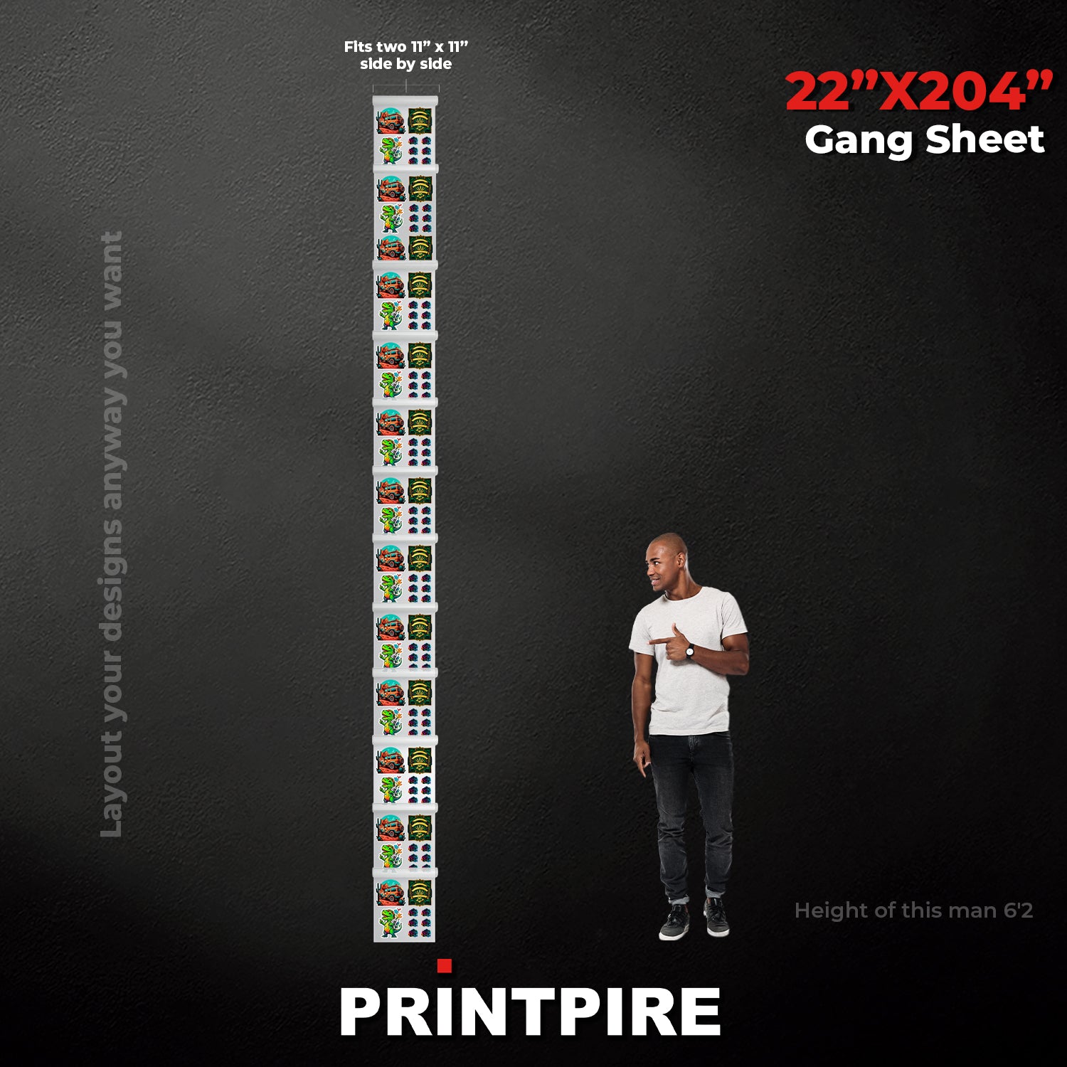 22IN UPLOAD YOUR PREBUILT PRINT READY HEAT TRANSFER DTF FILE
