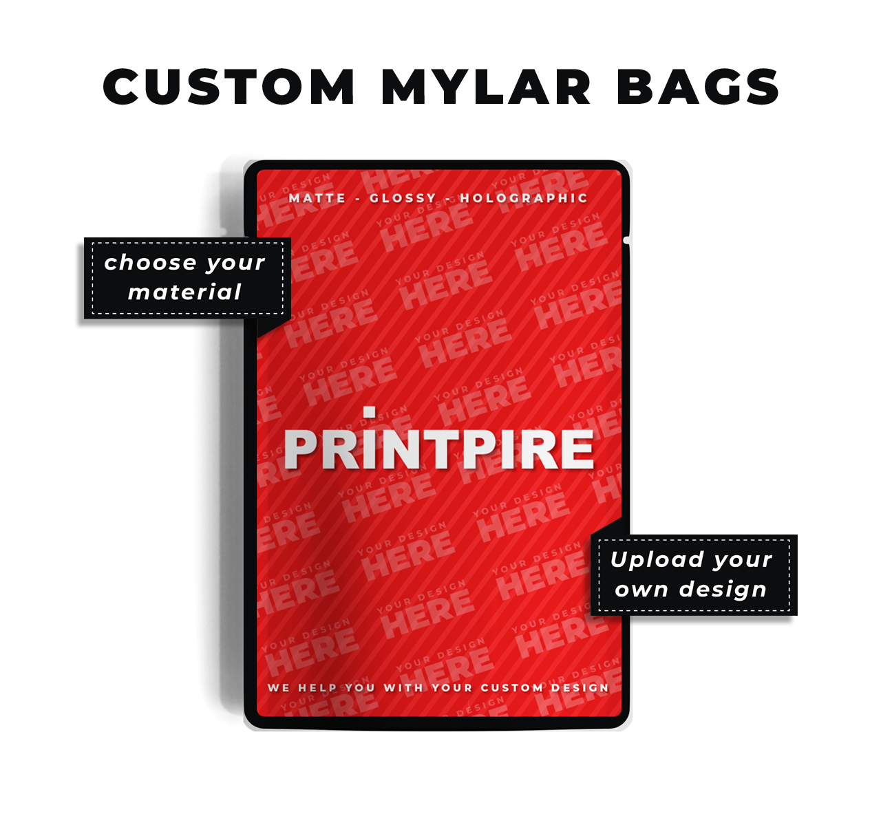 Custom Mylar Bags Sticker Applied