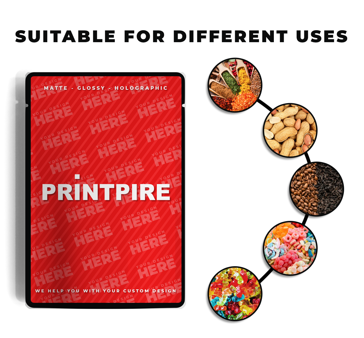 Custom Mylar Bags Sticker Applied