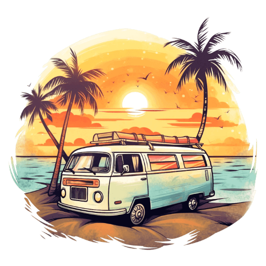Retro sunset DTF transfer