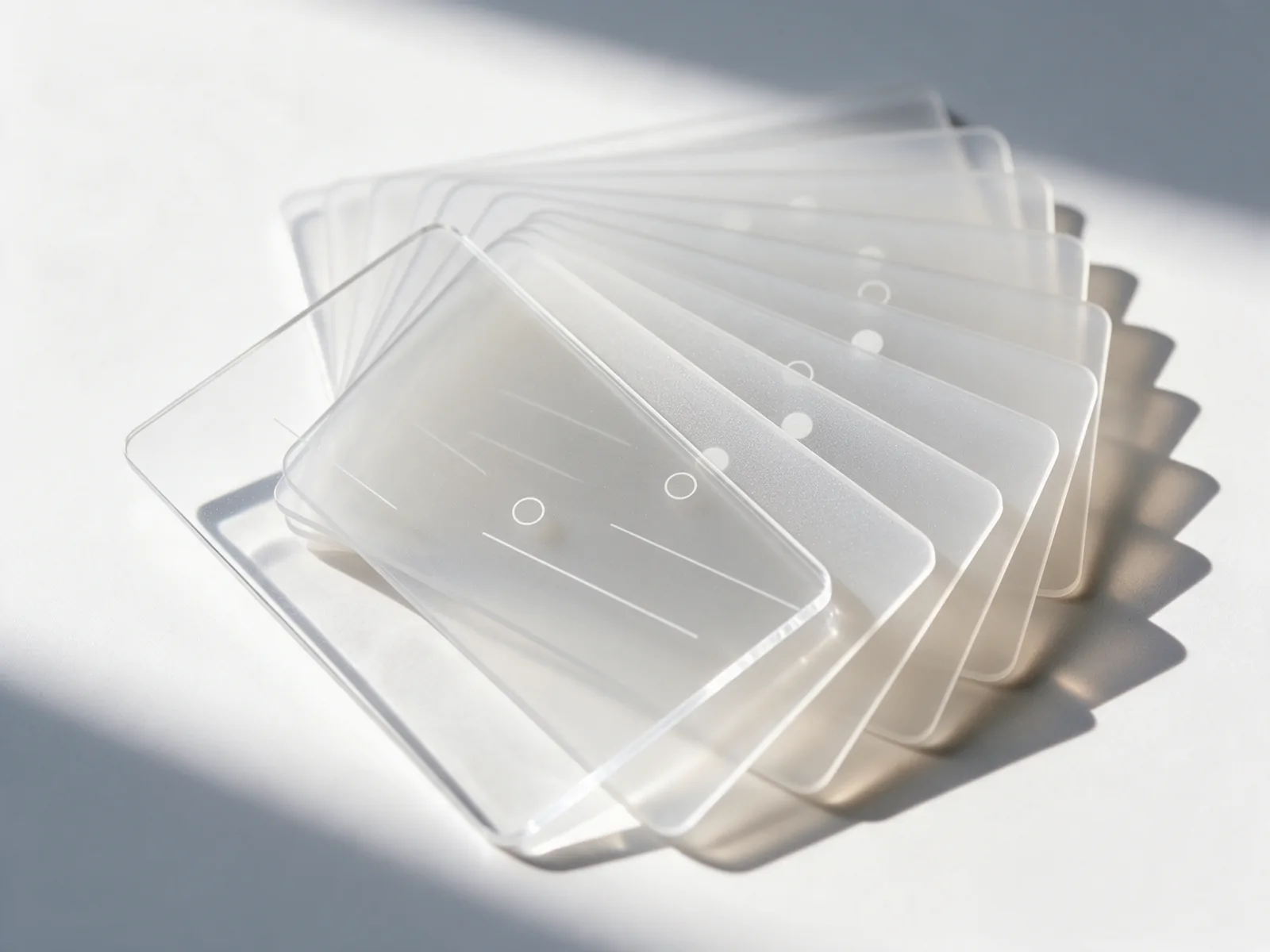 White Plastic business cards