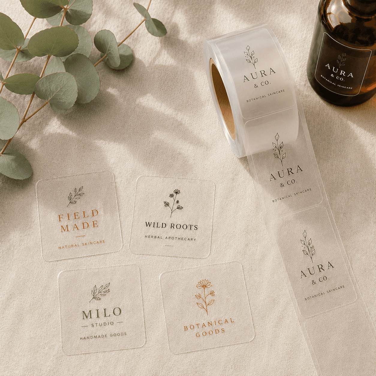 Custom waterproof BOPP vinyl labels