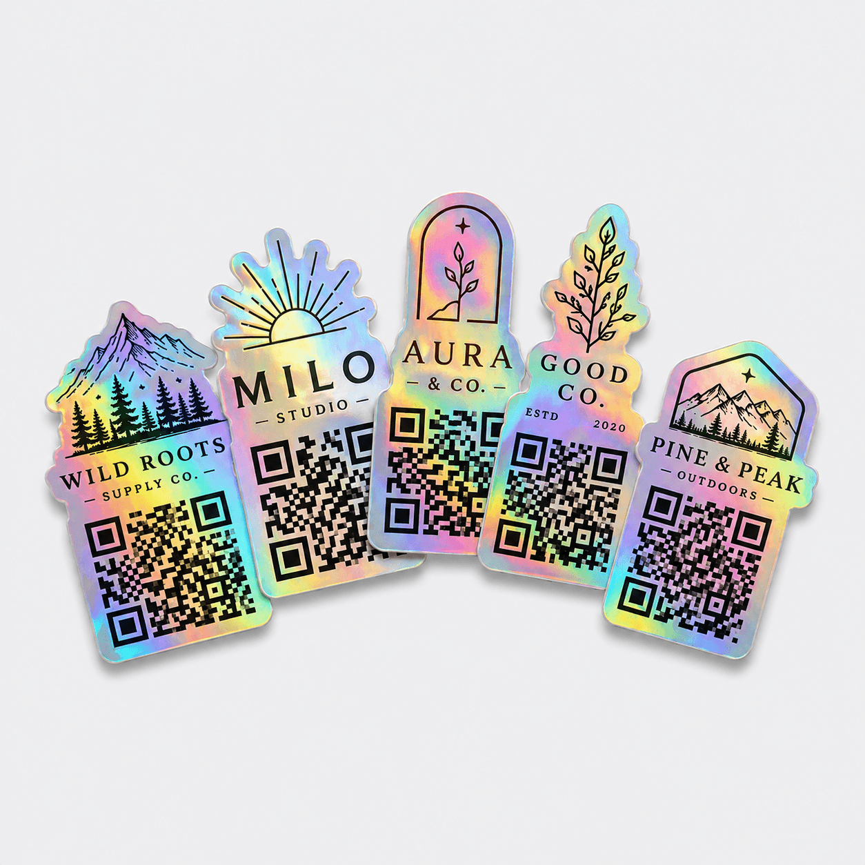 Holographic QR Code Stickers
