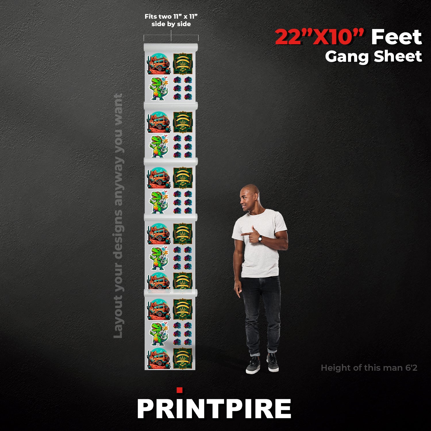 22IN UPLOAD YOUR PREBUILT PRINT READY HEAT TRANSFER DTF FILE