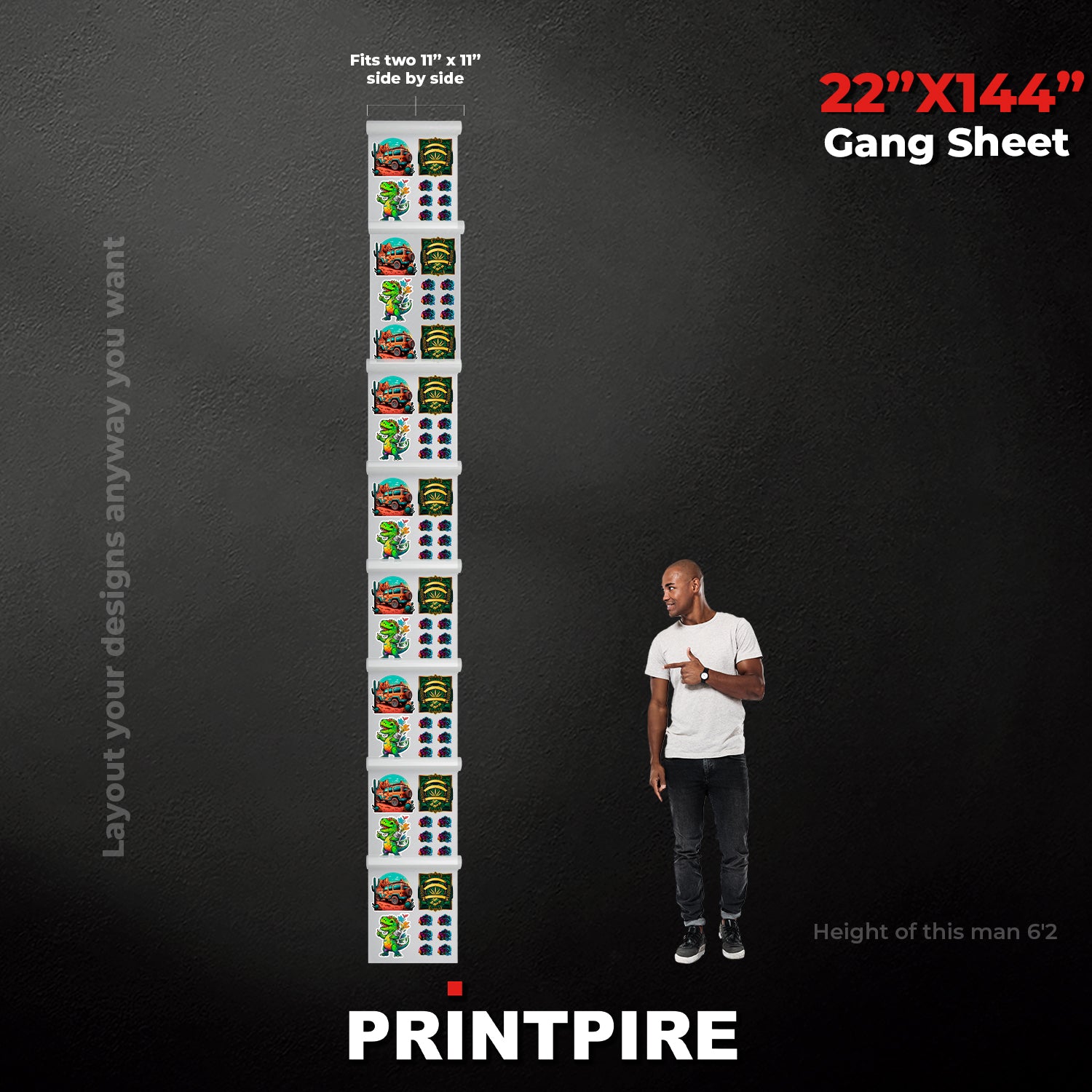 22IN UPLOAD YOUR PREBUILT PRINT READY HEAT TRANSFER DTF FILE