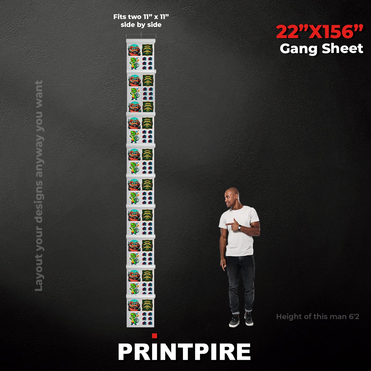22IN BUILD YOUR OWN CUSTOM HEAT TRANSFER DTF GANGED SHEETS