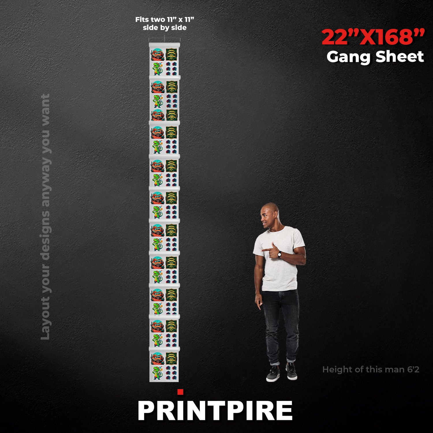 22IN BUILD YOUR OWN CUSTOM HEAT TRANSFER DTF GANGED SHEETS