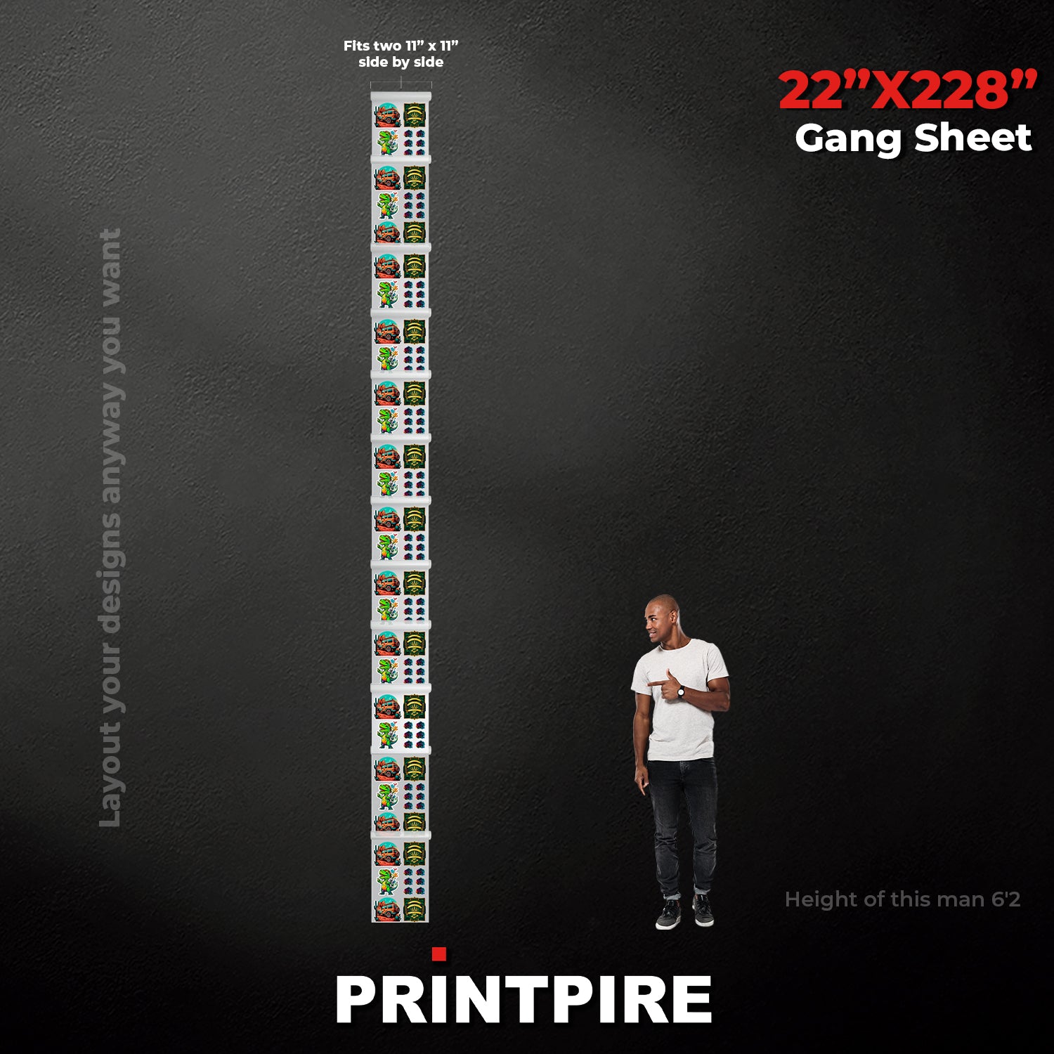22IN UPLOAD YOUR PREBUILT PRINT READY HEAT TRANSFER DTF FILE