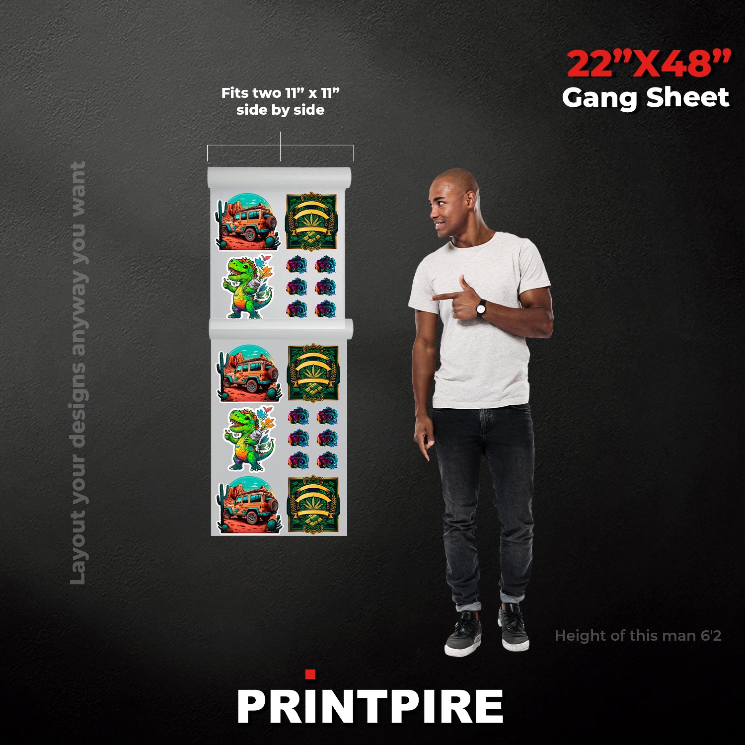 22IN BUILD YOUR OWN CUSTOM HEAT TRANSFER DTF GANGED SHEETS