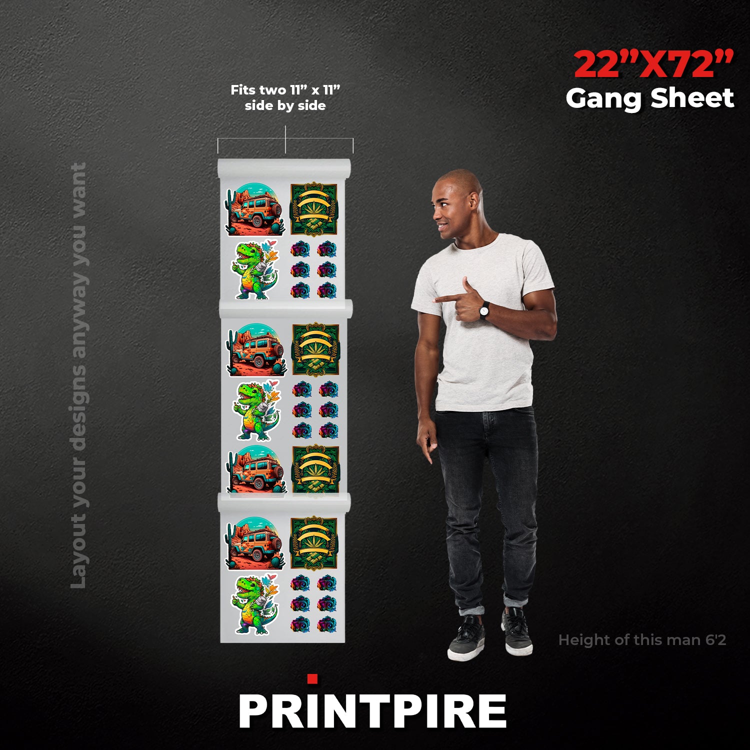 22IN UPLOAD YOUR PREBUILT PRINT READY HEAT TRANSFER DTF FILE