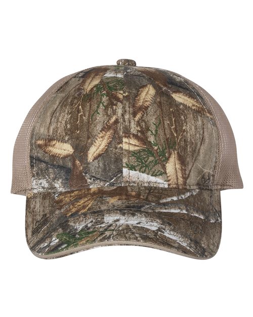 Washed Brushed Mesh-Back Camo Cap