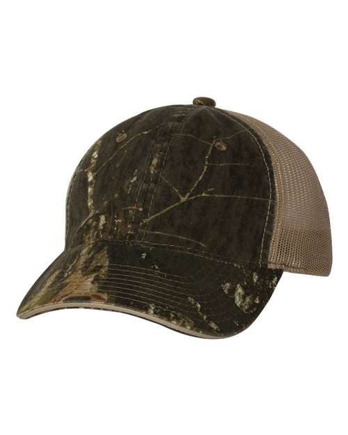 Washed Brushed Mesh-Back Camo Cap
