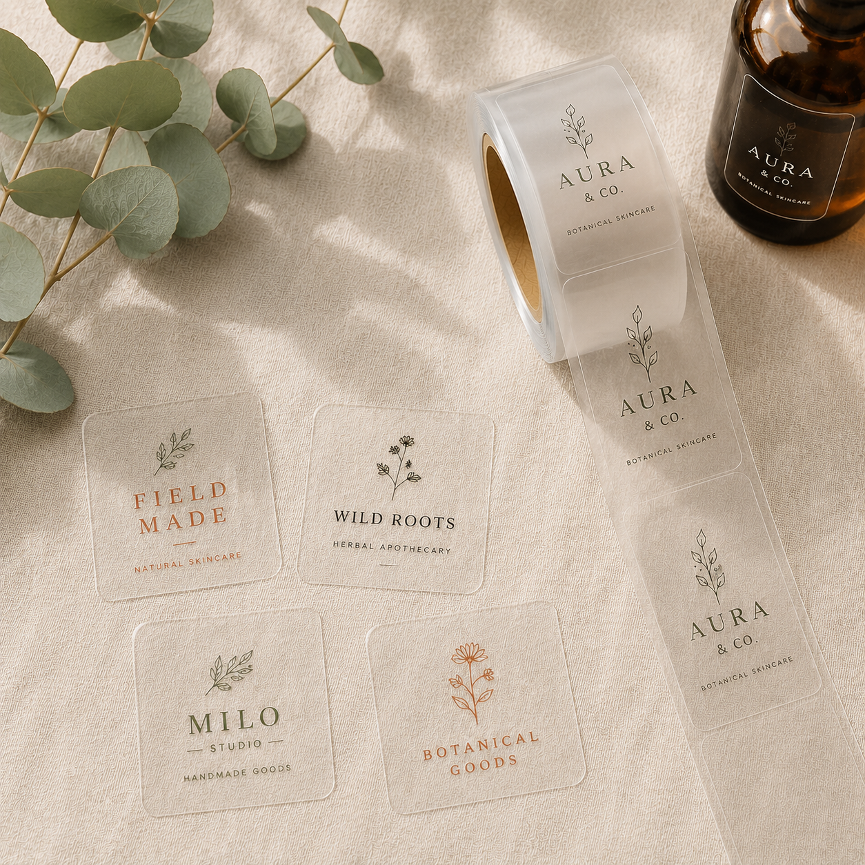 Custom Clear Labels · Transparent BOPP Vinyl Roll Labels | PrintPire ...